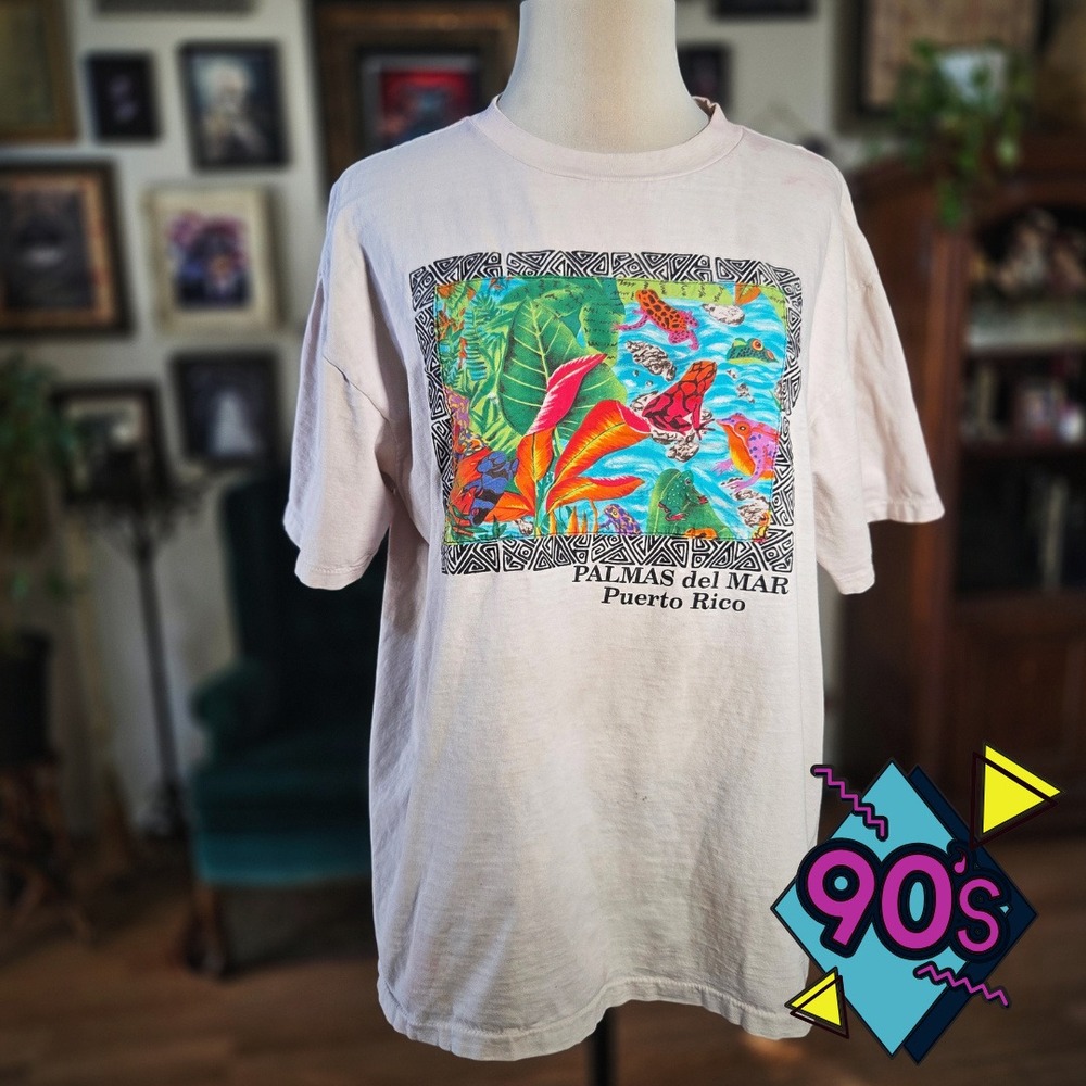 Yo Wear Oneita Shirt Vintage 90s Puerto Rico Palmas del Mar Single Stitch XL